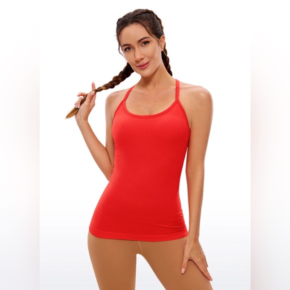 Speedy Seamless Built-in Bra Tank Y-back - Pure Color - Picture 1 of 5